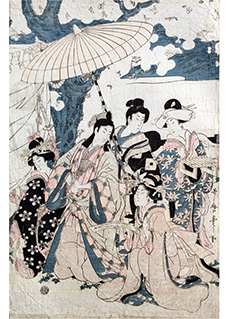 Reading a Message Outdoor by Kitagawa Utamaro